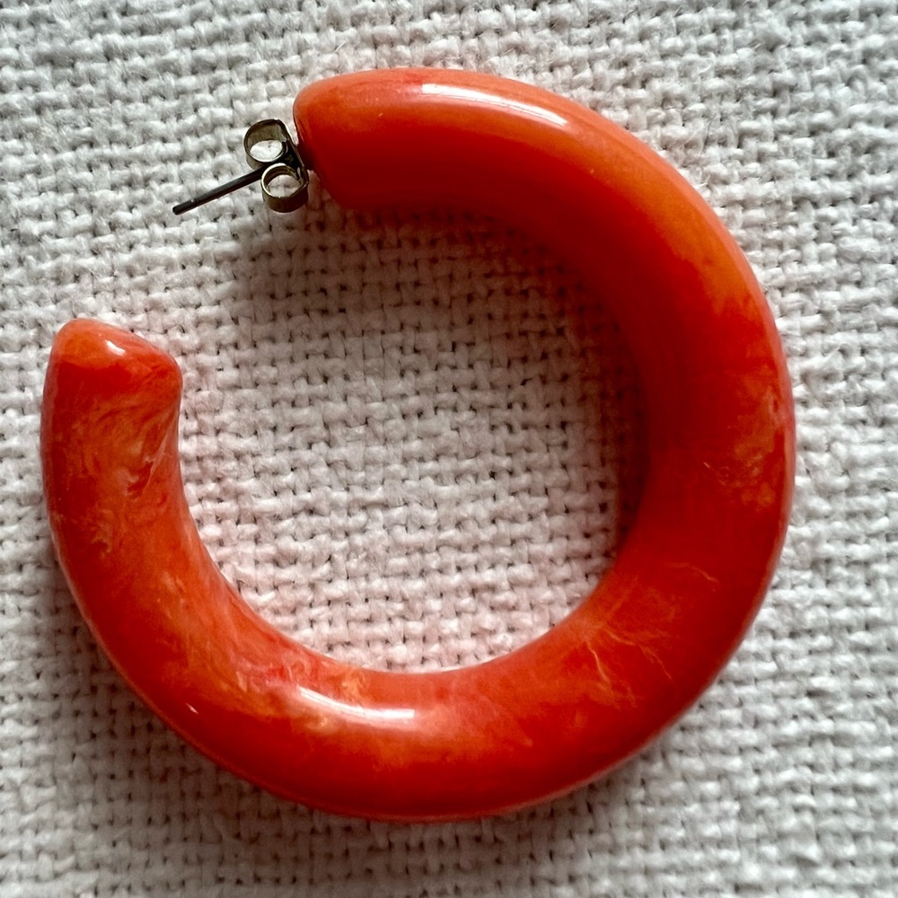 Orange Hoop Earrings - Stylish Womens Statement Hoop